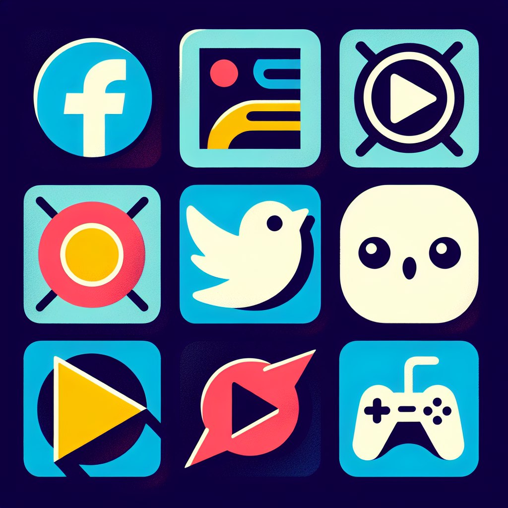 a collage of digital logos for popular teen social media websites
